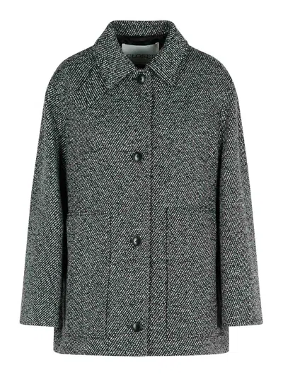 CLOSED MELANGE GREY WOOL BLEND COAT