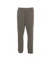 Closed Adjustable Waist Fleece Joggers With Ribbed Cuffs In Gray