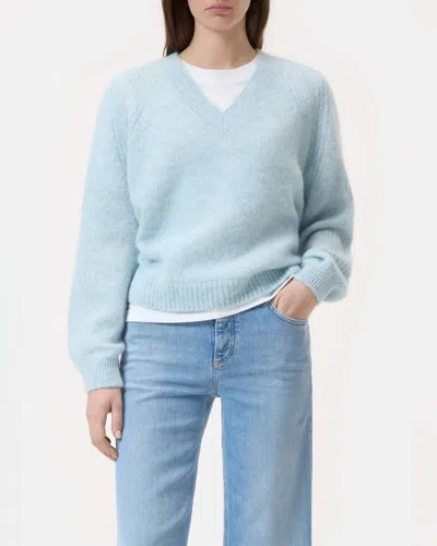 Closed Alpaca Knit V-neck Sweater In Light Blue