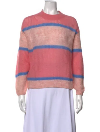 Pre-owned Closed Alpaca Striped Sweater In Pink