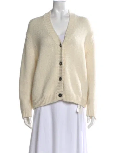 Pre-owned Closed Alpaca V-neck Sweater In White