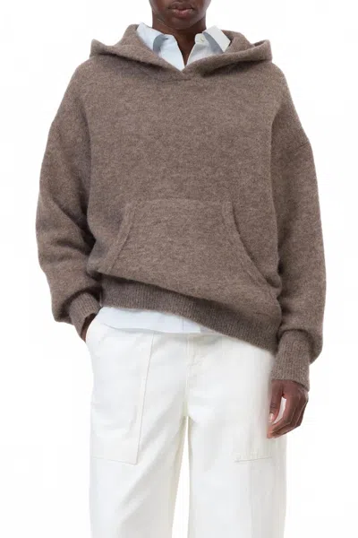 Closed Alpaca Wool Mix Hoodie In Clay Beige In Brown