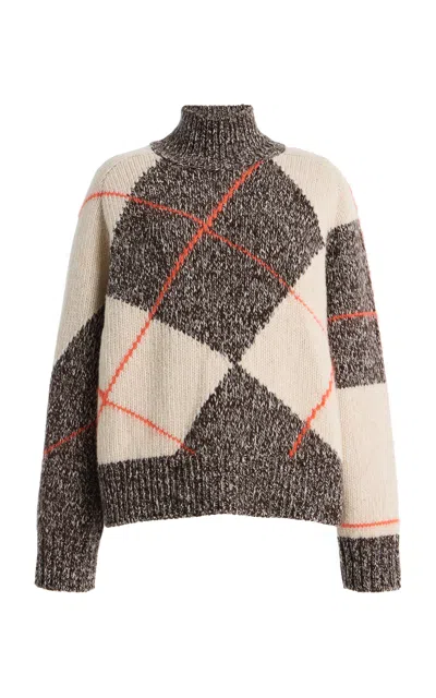 Closed Argyle Rolli Wool Sweater In Brown