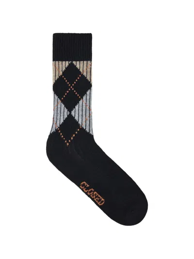 Closed Argyle-knit Socks In Black