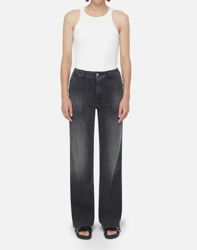 Closed Aria Straight Leg Jean In Dark Grey In Gray