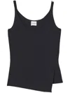 Closed Asymmetric Tank Top In 黑色
