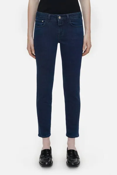 Closed Baker Skinny Jeans In Dbl In Blue