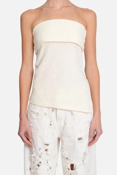 Closed Bandeau Top In Beige In Neutral