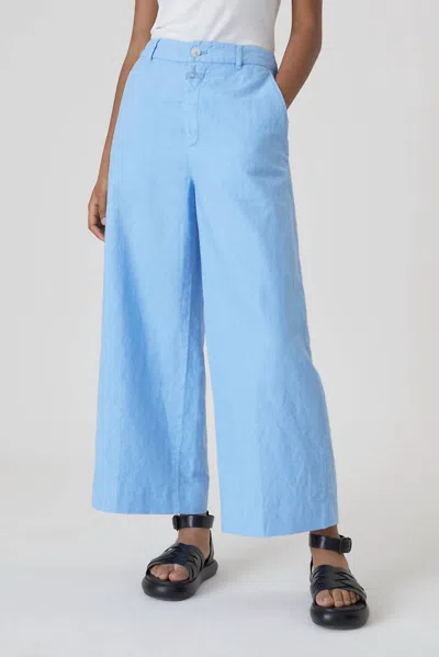 Closed Barton Cotton Linen Pants In Blue Morning Sky
