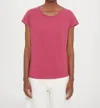 Closed Basic Cotton Tee In Cherry Red In Pink