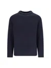 Closed Navy Ribbed Knit Sweater With Crew Neckline In Blue