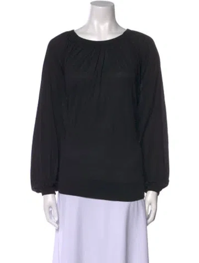 Pre-owned Closed Bateau Neckline Long Sleeve Sweatshirt In Black