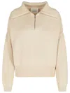 Closed Organic Cotton Troyer Zip Knit Sweater In Beige In Beige