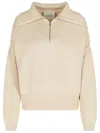 Closed Organic Cotton Troyer Zip Knit Sweater In Beige In Beige