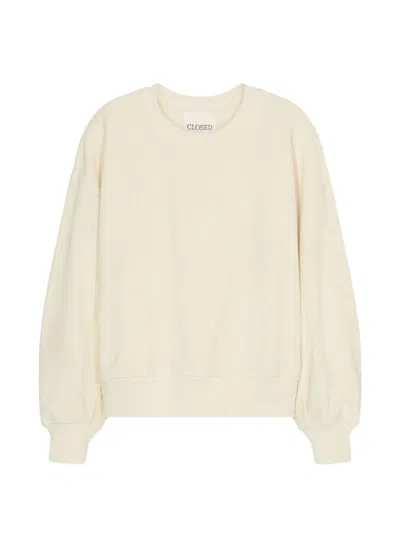 CLOSED BEIGE SOLID CREW NECK SWEATSHIRT