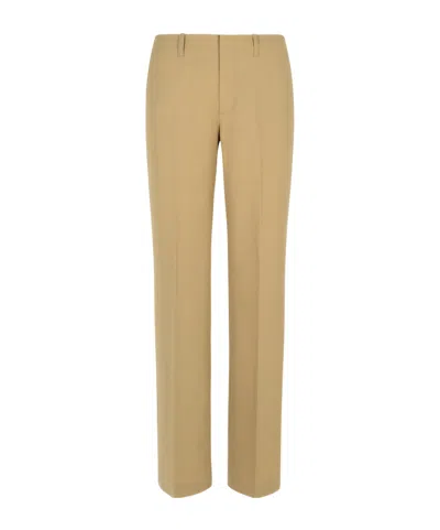 Closed Belt-loop Casual Pants In Nude