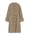 Closed Wool Belted Coat In Brown