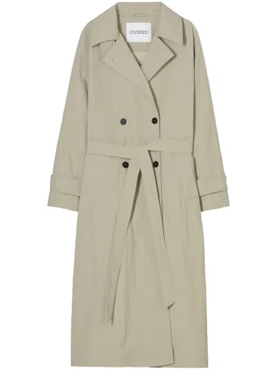 Closed Belted Trench Coat In Neutrals