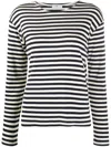 Closed Cotton Blend Striped T-shirt In Black