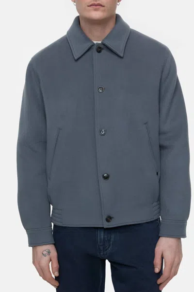 Closed Blouson In Virgin Wool Mix In Washed Stone In Gray