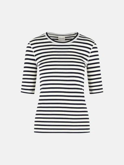 Closed Blue And Ivory Cotton Blend T-shirt