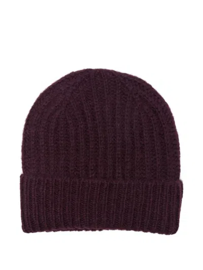 CLOSED BORDEAUX RIBBED BEANIE HAT