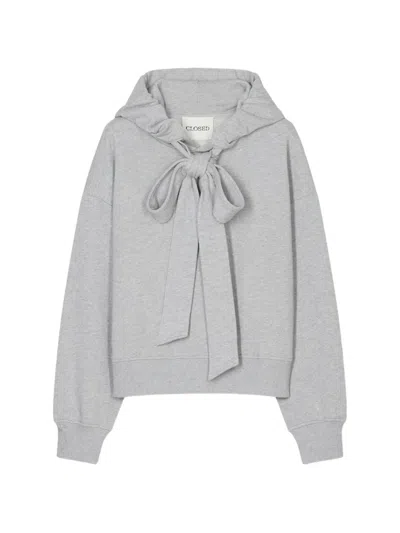 Closed Bow-tie Hoodie In Gray