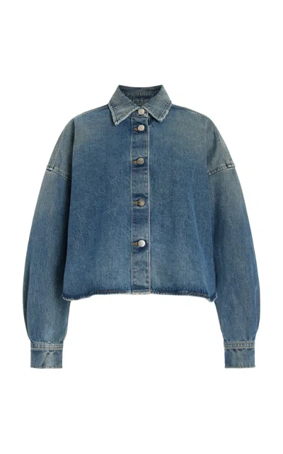 Closed Boxy Cropped Denim Shirt In Light Wash