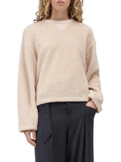 Closed Boxy Cropped Long-sleeve Top In Neutral