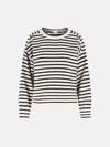 Closed Long-sleeved Striped Pullover In Brown