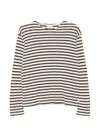 Closed Horizontal-stripe Long-sleeve T-shirt In White