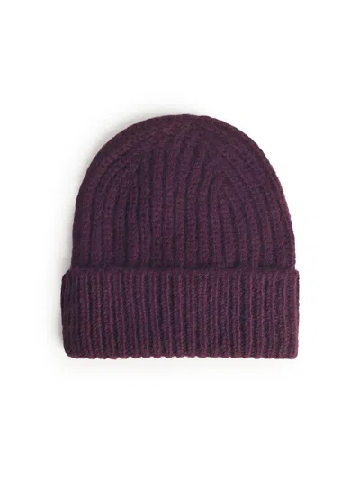Closed Burgundy Alpaca Blend Beanie In Purple