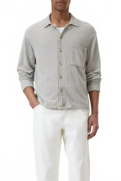 Closed Button-down Knitted Jacket In Cloud Grey In Gray