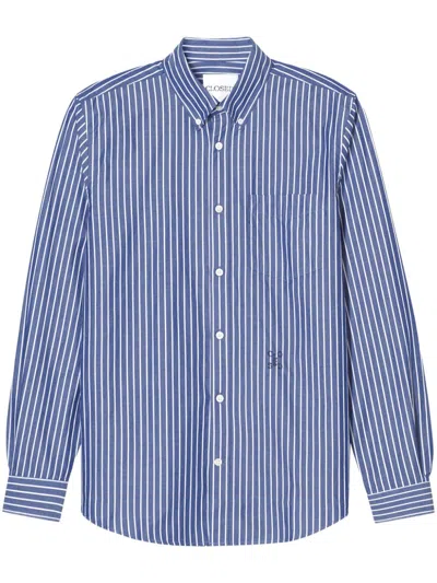 Closed Button-down Shirt In Blue