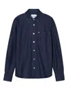 Closed Button-fastening Pocket Shirt In Blue