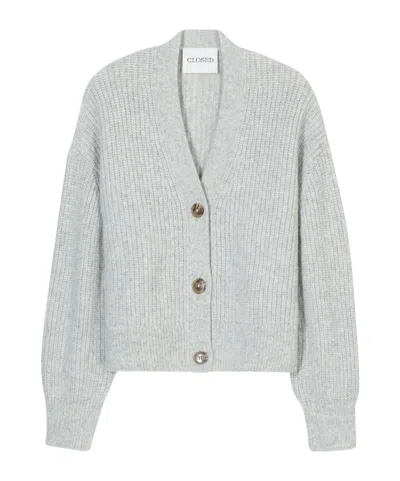CLOSED V-NECK RIBBED CARDIGAN