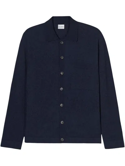 Closed Button-up Cardigan In Blue