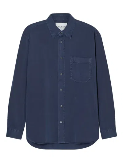 Closed Button-up Shirt In Blue