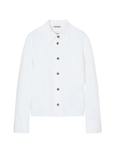 Closed Button-down Chest-pocket Jacket In White