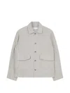 Closed Button-fastening Flap-pocket Jacket In Gray