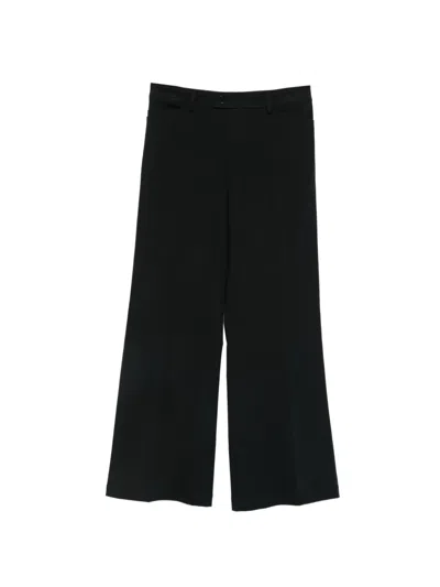 Closed Button-fastening Tailored Trousers In Black