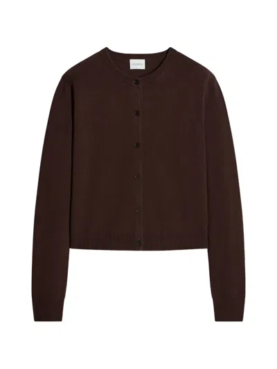 Closed Button-up Crew-neck Cardigan In Multi