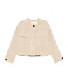 Closed Button-up Flap-pocket Jacket In Pink