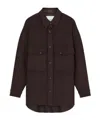 Closed Wool Blend Oversized Shirt Jacket In Brown