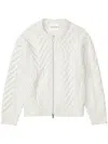 Closed Cable-knit Zipped Cardigan In White