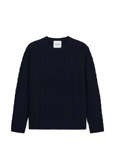 Closed Cable-knit Sweater In Blue