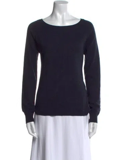 Pre-owned Closed Cashmere Bateau Neckline Sweater In Blue