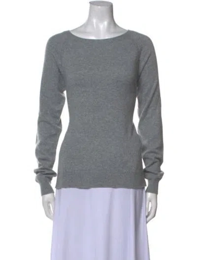 Pre-owned Closed Cashmere Bateau Neckline Sweater In Gray