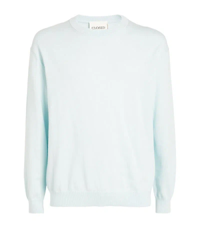 Closed Cashmere-blend Crew-neck Sweater In Blue