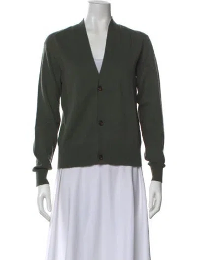 Pre-owned Closed Cashmere V-neck Sweater In Green